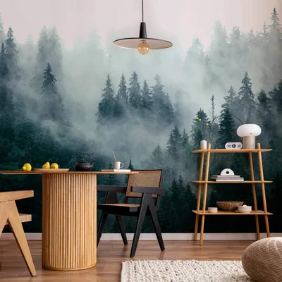 Produktbild von Vlies Fototapete - Mountain Forest (Dark Green) 300x210 cm Landschaften c-B-0533-a-d