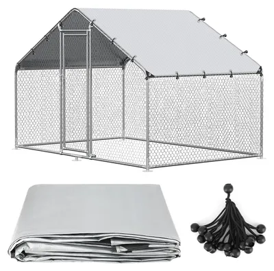 Hühnerstall-Abdeckung 3,5x1,9 m, wasserdicht, grau