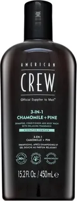 Zdjęcie produktu dla American Crew 3-in-1 Chamolie + Pine szampon, odżywka i żel pod prysznic 450 ml
