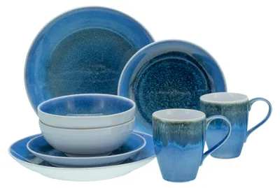 Produktbild von CreaTable, 25862, Caldera Blau, Kombiservice 8-tlg, Steinzeug