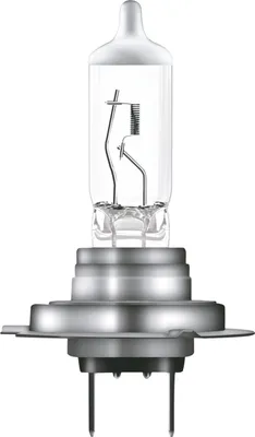 A studio shot of a single halogen headlight bulb against a white background.