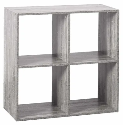 Immagine prodotto di Scaffale decorativo, quadrato, grigio, 4 scomparti, 68 x 68 cm
