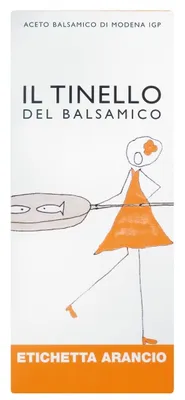 Produktbild von Il Borgo del Balsamico Aceto Balsamico di Modena/Balsamessig·oranges Etikett gereift 250 ml.
