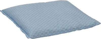 Image de D&L Coussin aux pépins de raisin Classico 27 x 25cm - Coussin chauffant - Bleu avec fleurs blanches