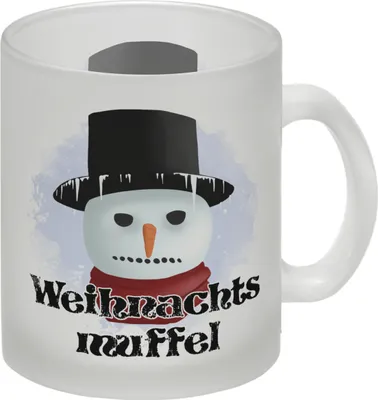 Produktbild von Weihnachtsmuffel witzige Kaffeetasse mit lustlosem Schneemann Motiv
