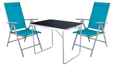Image de set de camping 3 pièces table de camping + 2 chaises de camping chaise pliante