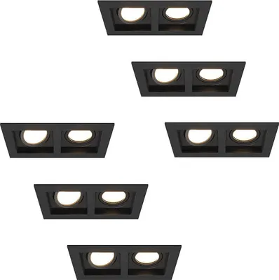 Image de HOFTRONIC - Lot de 6 Spots LED encastrables 8W 4000K IP20 Noir