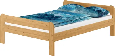 Produktbild von Doppelbett Massivholzbett Holzbett 140x200 Kieferbett Eiche gebeizt V-60.39E-14ohne Zubehör
