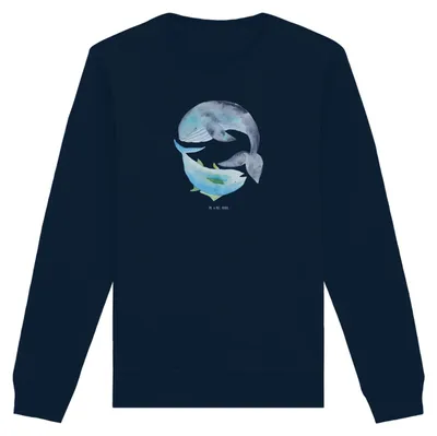 Produktbild von Mr. & Mrs. Panda Baumwoll Sweatshirt Walfisch Thunfisch Größe XXL - French Navy - Geschenk, Lustige Sprüche, Pullover, Pulli, Sweater, Tunfisch, Wahl, Spruch Des Tages