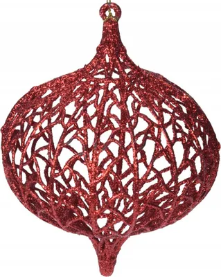 Image de Boule de Noël rouge incassable 13x10 cm
