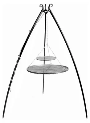 Zdjęcie produktu dla Grill na trójnogu 200 cm COOK KING - 2 ruszty stal naturalna 70 cm + 40 cm
