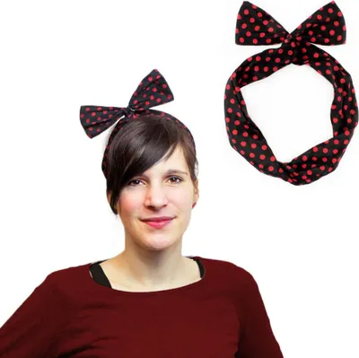 Produktbild von Oblique Unique Haarband Stirnband gepunktet Haarschmuck Kopfschmuck - rot schwarz