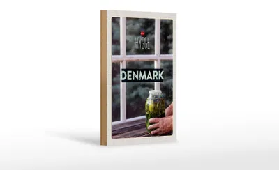 Produktbild von Holzschild Reise 12x18 cm Dänemark Gurken im Glas Fenster Dekoration
