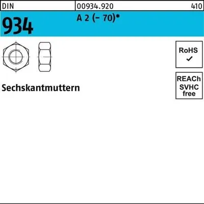 Immagine prodotto di Dado esagonale DIN 934 M 8 A 2 (- 70)