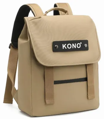 Produktbild von Kono Retro Vintage Damen Rucksack Laptop 14 Zoll Beige