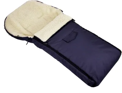 Produktbild von BAMBINIWELT Winterfußsack Fußsack universal  90cm für Babyschale Kinderwagen Buggy Wolle UNI MARINE