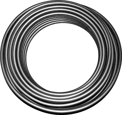 A coiled pipe on a white background.