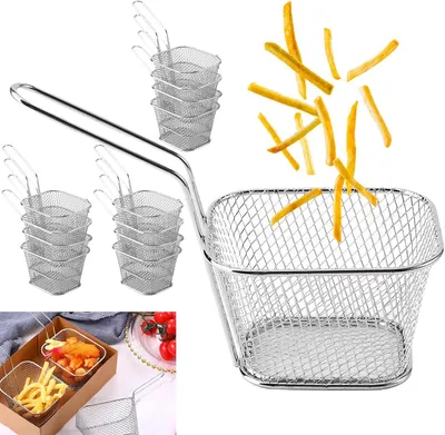 Produktbild von 12 Frittierkörbe aus Edelstahl für Pommes und Snacks