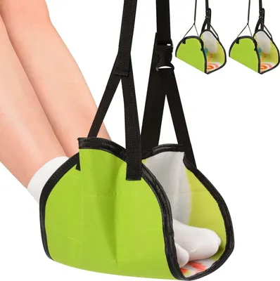 Produktbild von supregear Fuß Hängematte, 2-Pack verstellbare Flugzeug Fußstütze Tragbare Packable Relax Fuß Hängematte für Flug Zug Bus Home Office Unter Schreibtisch Reise Zubehör für Reduzieren Schwellung