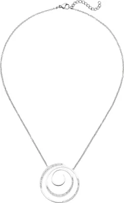 Produktbild von JOBO Collier Kette mit Anhänger Edelstahl mit 74 Kristallen 46 cm