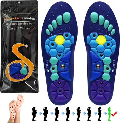 Image de Semelles magnétiques orthopédiques pour massage, avec points d'acupression, taille S, pour hommes et femmes