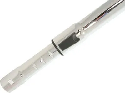 A close-up shot of a silver telescopic vacuum cleaner tube against a white background.