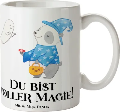Produktbild von Mr. & Mrs. Panda Keramiktasse Halloween Magie - Weiß - Geschenk, Gruselparty, Becher, Tasse mit Spruch, Halloween-Deko, Feiertag, Kaffeetasse, handgefertigte Produkte