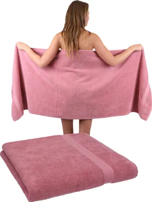 Produktbild von Betz 2 Stück Saunatücher 70 x 200 cm PREMIUM 100% Baumwolle Badetuch Liegetuch Strandtuch   Farbe: altrosa