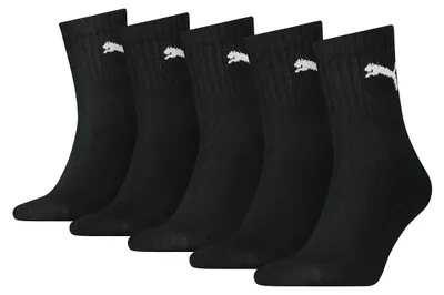 Immagine prodotto di Calzini corti unisex PUMA, confezione da 5 paia, colore nero, taglia EU 39-42