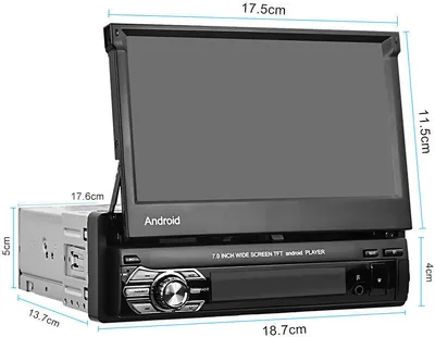 Produktbild von 1 DIN 7 Zoll Android 10 Autoradio mit Bluetooth GPS Navigation Wlan Mirror Link MP5 USB 2GB RAM 32GB ROM
