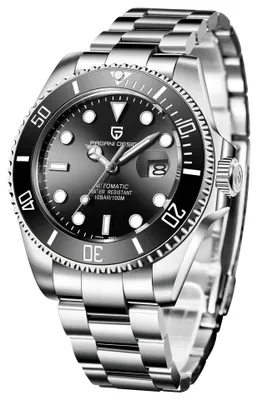 Produktbild von Herrenuhr Pagani Design Submariner, Mechanisch, Silber/Schwarz