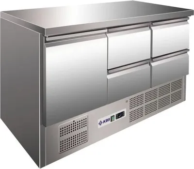 Produktbild von KBS Kühltisch 1370x700x875 mm 1 Tür 4 Schubladen 0,235 kW Steckerfertig 230V