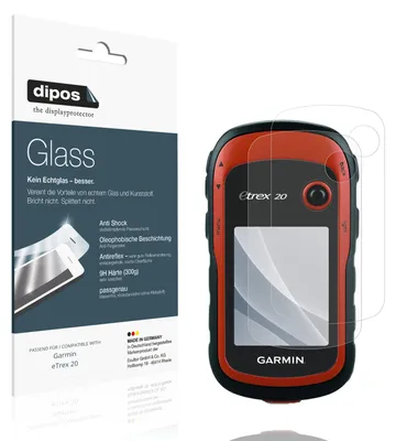 Produktbild von 2x Schutzfolie für Garmin eTrex 20 matt - Anti-Shock 9H Folie dipos Glass Kunststoffglas