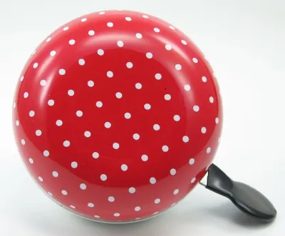 Produktbild von Ding Dong Klingel Fahrrad Glockel rot weiße Punkte Ø 80 mm