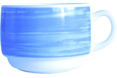 Zdjęcie produktu dla Esmeyer  415-001  Esmeyer Arcoroc Kaffeetasse BRUSH, 0,19 l, blau/weiß