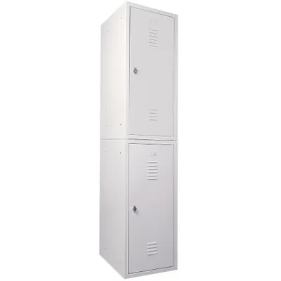 Produktbild von 2 Schließfachschränke Stahlblech, HxBxT 900x415x490 mm, grau/grau