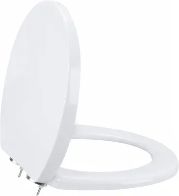 Immagine prodotto di Copriwater a forma di "O", con sistema di abbattimento automatico, fissaggio rapido, antibatterico, bianco, per bagno