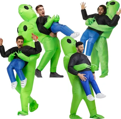 Obrázok produktu pre nafukovací kostým mimozemšťana pre dospelých, ideálny na Halloween a karneval, 150-200 cm - U4FOMAN