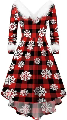 Produktbild von Weihnachtskleid Weihnachten Party Kleider Damen Weihnachtsmann Kostüm Samt Kleid Miss Santa Claus Kostüm Langarm Weihnachtskleider Weihnachtsfrau Midi Kleid Tunika, 2XL