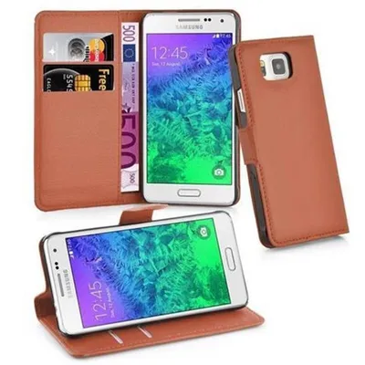 Immagine prodotto di Cadorabo custodia per Samsung Galaxy ALPHA custodia protettiva in marrone custodia per cellulare cover chiusura magnetica