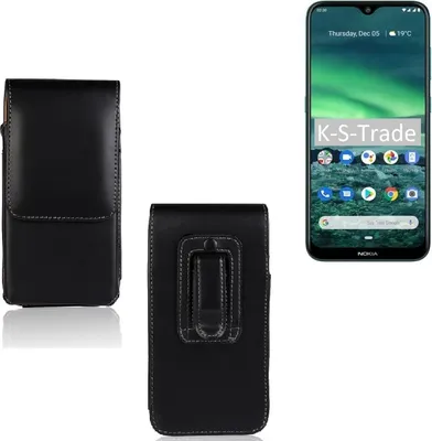 Produktbild von K-S-Trade Gürteltasche für Nokia 2.3 Schutz Hülle Handy Hülle mit Magnetverschluss Holster in schwarz