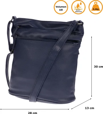 Produktbild von Damen Tasche Schultertasche Umhängetasche Crossover Bag Leder Optik Handtasche blau