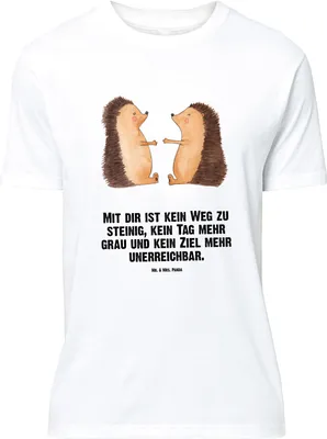 Produktbild von Mr. & Mrs. Panda Größe XXL T-Shirt Igel Liebe - Weiß - Geschenk, Hochzeit, Freundin, Lustiges, Shirt, Hochzeitstag, Oversize, Motiv, Tshirt