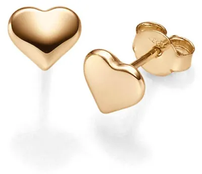 Produktbild von Paar Ohrringe Ohrstecker Herzen 7,2x6,2mm 585 Gold Rotgold glänzend schlicht