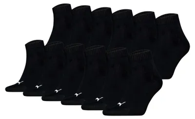 Produktbild von PUMA Uni Quarter Socken, 12er Pack - Quarter Plain ECOM 12P, Logo, uni Schwarz 39-42