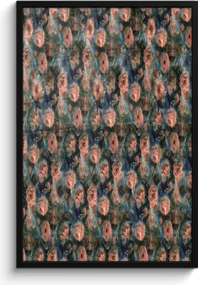 Produktbild von MuchoWow® MuchoWow® Gerahmtes Poster Blumen - Muster - Farben 60x90 cm - Poster mit zchwarzem Bilderrahmen - Kunst