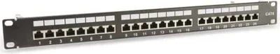 Produktbild von RED4POWER CAT.6 Patchpanel R4-N118S, 24-fach, 19", schwarz