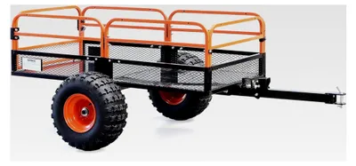 Produktbild von Kippanhänger bis 680 kg für Rasentraktor, 216 x 122 x 76,2 cm mit Gitter und abnehmbaren Seitenwänden, Anhänger mit Kippfunktion
