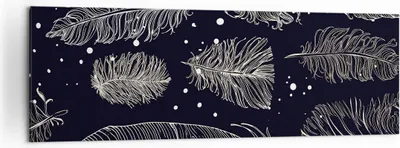 Produktbild von Bild auf Leinwand - Leinwandbild - Einteilig - Federn Grafiken Gliederung - 160x50cm - Wand Bild - Wanddeko - Wandbilder - Leinwanddruck - Bilder - Wanddekoration - Leinwand bilder - AB160x50-4244