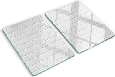 Obrázek produktu pro Kryt varné desky – Kryt na indukční desku – Ochranná skleněná deska – 2x40x52 cm– Skleněné ochranné desky na sporák –Tvrzené sklo –Cihlová zeď